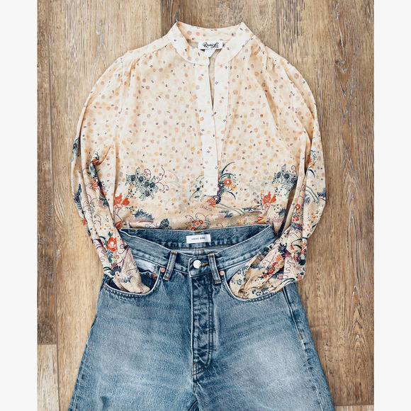 Vintage Sheer Butterfly Blouse Bohemian Top sz M - Picture 1 of 4